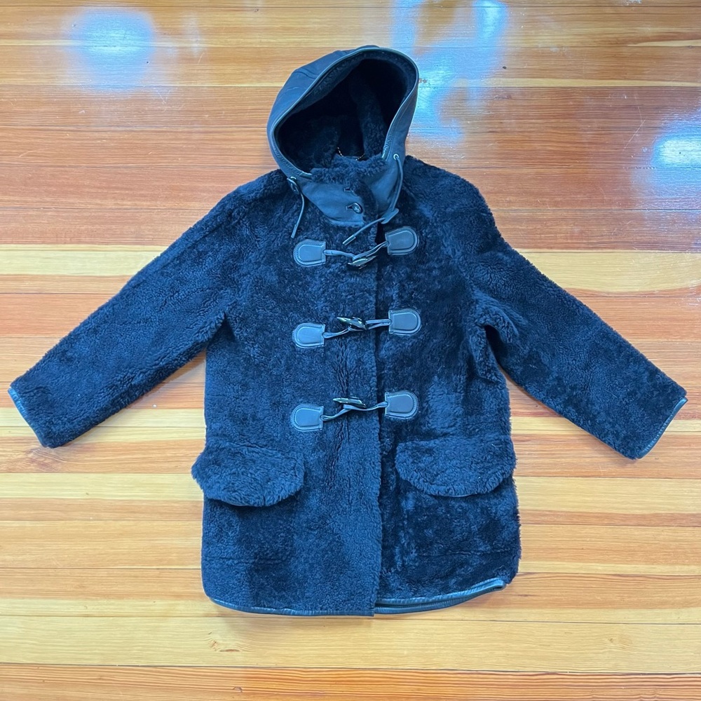 NWOT Coach Shearling Hooded Leather Jacket